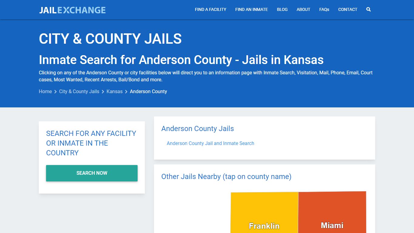Inmate Search for Anderson County | Jails in Kansas - Jail Exchange